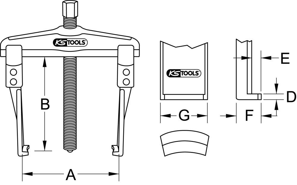 Produktbild KS Tools Universal Abzieher Satz 8 teilig bild 5