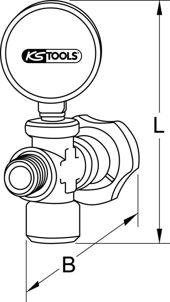 Produktbild KS Tools Zusatzmanometer 12 bar zu Druck Prüfpumpe bild 2