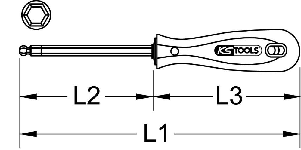 Produktbild KS Tools BERYLLIUMplus Schraubendreher für Innensechskantschrauben 8 mm mit Kugelkopf