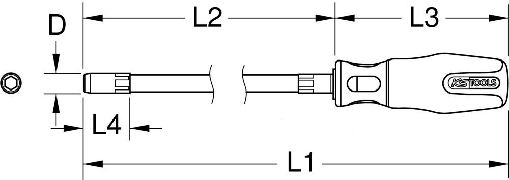 Produktbild KS Tools ERGOTORQUEplus Stecknuss-Schraubendreher lang, 8mm bild 2