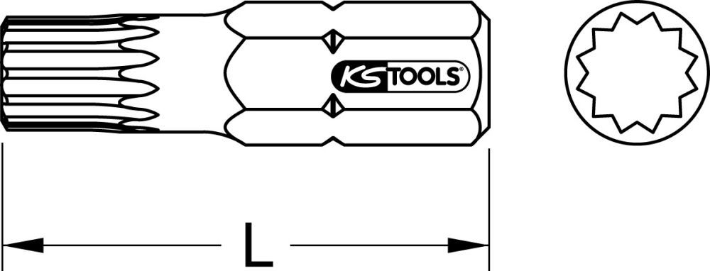 Produktbild KS Tools 1/4 Zoll CLASSIC Bit XZN 25mm M4 bild 2