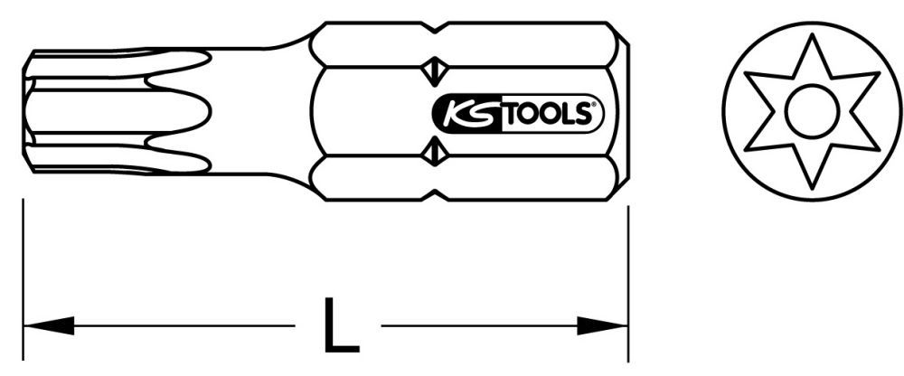 Produktbild KS Tools 1/4 Zoll CLASSIC Bit Torx Bohrung 25mm TB7 bild 2