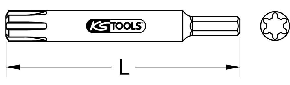 Produktbild KS Tools 5/16 Zoll CLASSIC Bit RIBE 100mm M7 bild 2