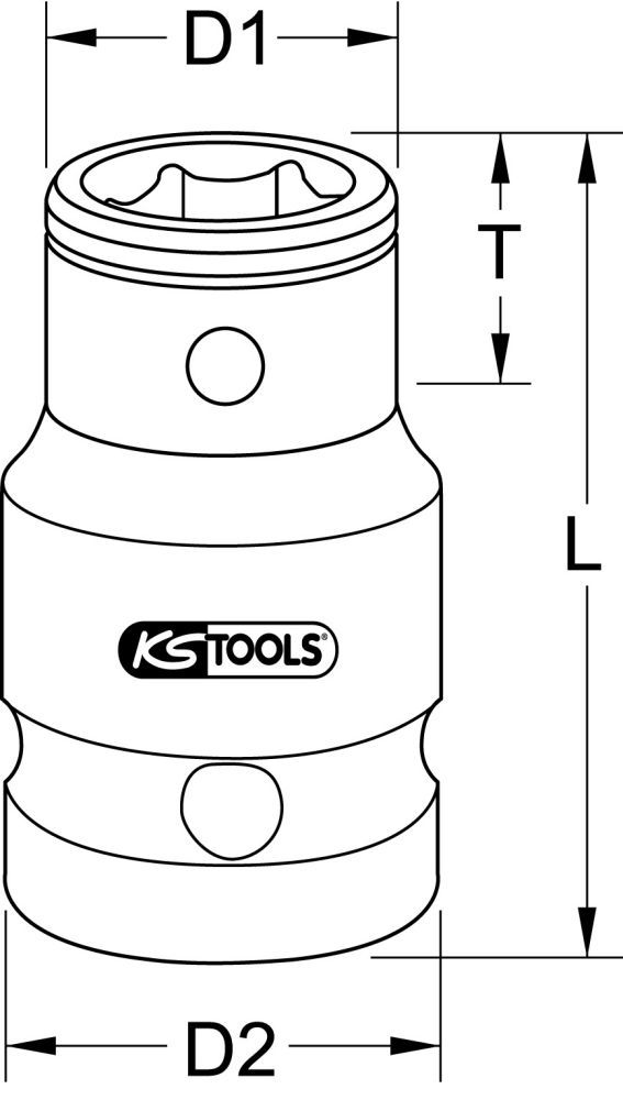Produktbild KS Tools 1/2" Bit-Adapter-Stecknuss, für Bits 10mm bild 2