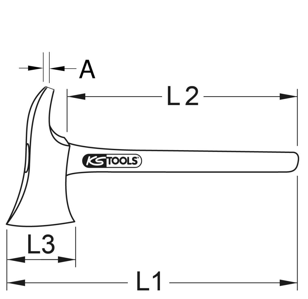 Produktbild KS Tools BERYLLIUMplus Feuerwehrbeil mit Fiberglasstiel 400 mm bild 2
