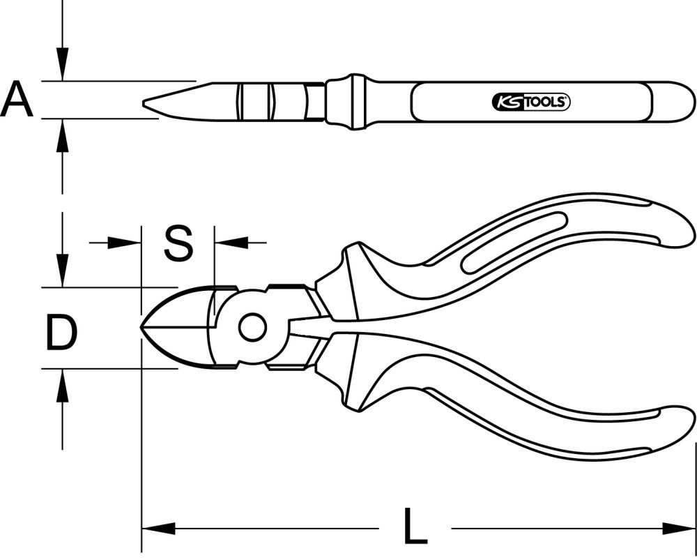 Produktbild KS Tools TITANplus Diagonal-Seitenschneider, 160mm bild 2