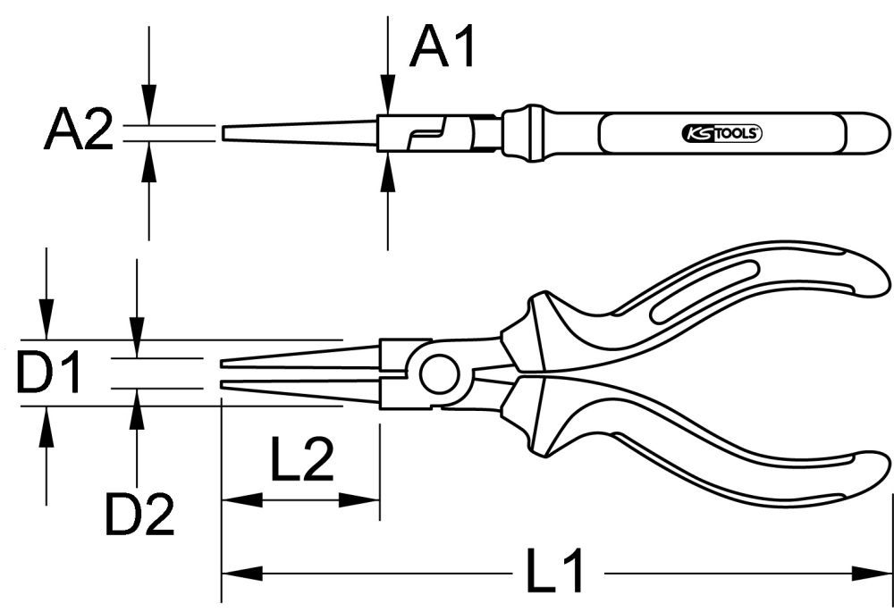 Produktbild KS Tools BERYLLIUMplus Rundzange 200 mm bild 2