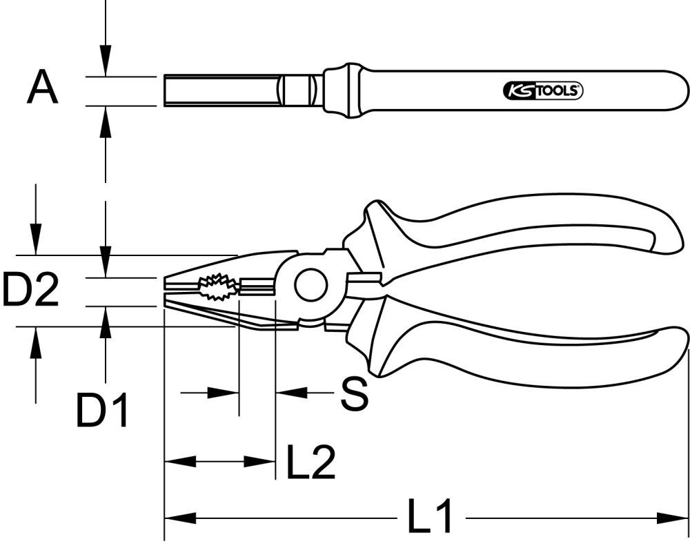 Produktbild KS Tools BERYLLIUMplus Kombinationszange 200 mm bild 2