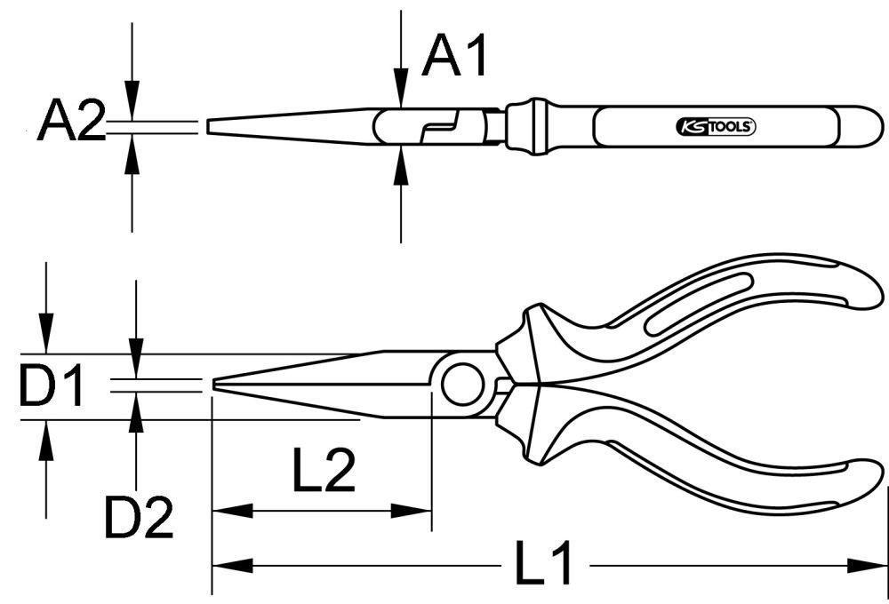 Produktbild KS Tools BERYLLIUMplus Flachzange 160 mm bild 2