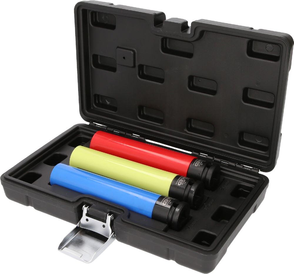 Produktbild KS Tools Alu Felgen Kraft Stecknuss Satz extra lang 3 Teile 1/2 Zoll 17 19 21 mm bild 2