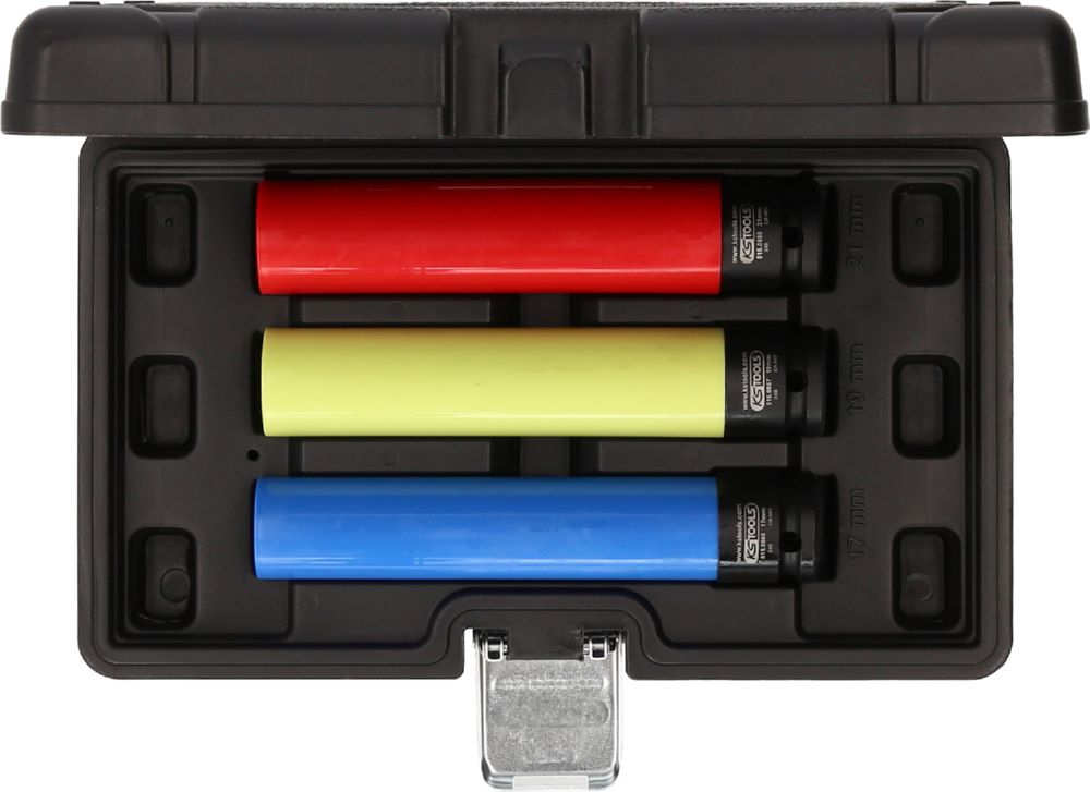 Produktbild KS Tools Alu Felgen Kraft Stecknuss Satz extra lang 3 Teile 1/2 Zoll 17 19 21 mm bild 4