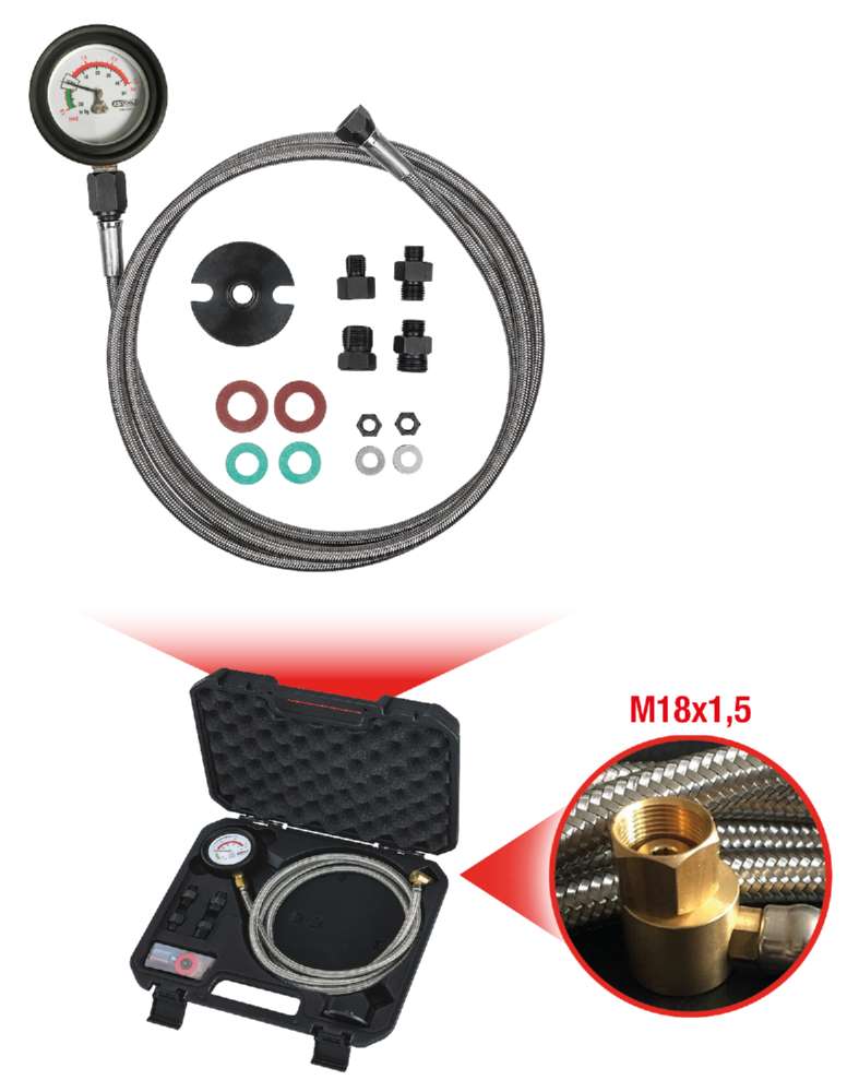 Produktbild KS Tools Auspuff Abgasdruck Prüfgerät -1 bis +3 bar Schlauchlänge 3000 mm bild 5