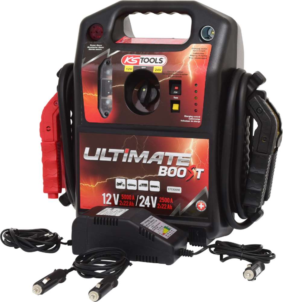 Produktbild KS Tools Starthilfegerät mobil 1700A Batterie Booster 12 Volt und 24 Volt