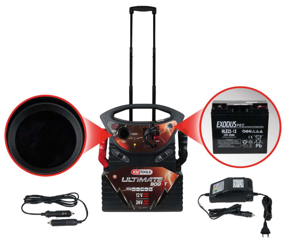 Produktbild KS Tools Starthilfegerät mobil 2340A Batterie Booster12 Volt und 24 Volt bild 8