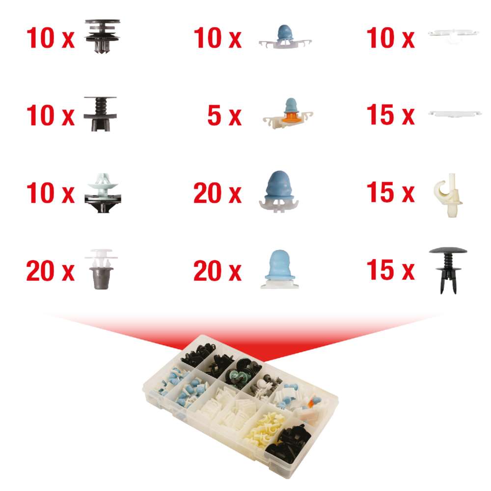 Produktbild KS Tools Befestigungs Clip Satz für Audi 160 Teile bild 3