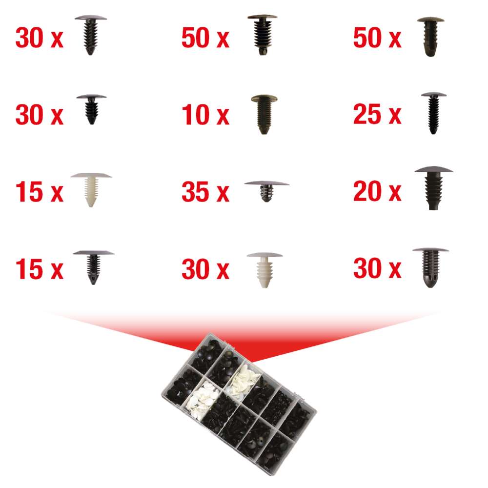 Produktbild KS Tools Befestigungs Clip Satz für Kabelbäume 340 Teile bild 5