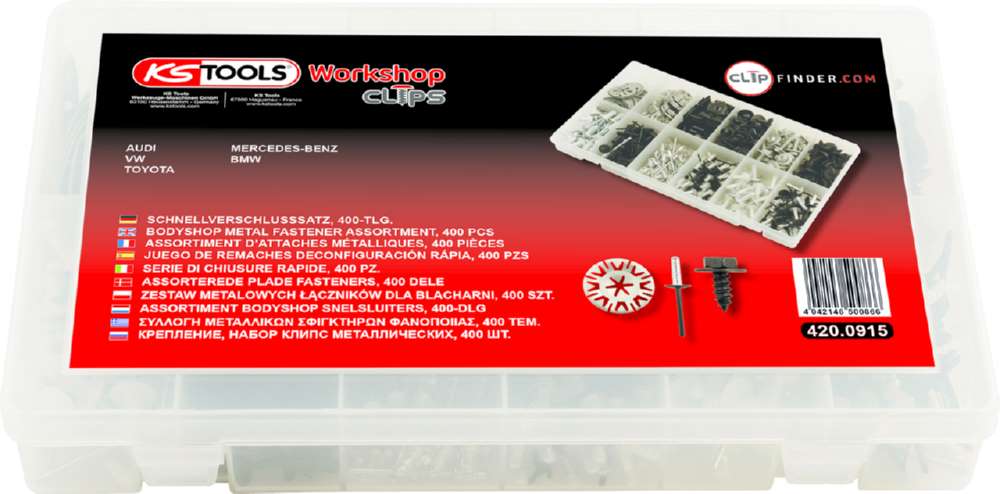 Produktbild KS Tools Befestigungs Clip Satz Schnellverschluss 400 Teile bild 2