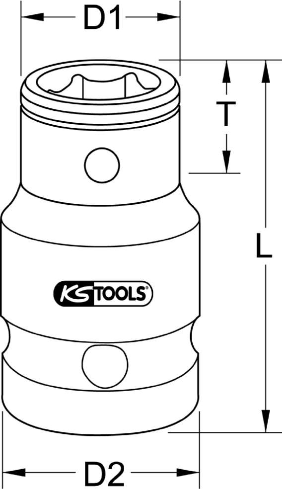 Produktbild KS Tools 1/2 Zoll Bit-Adapter-Stecknuss 1/2 Zoll x 5/16 Zoll Gesamtlänge 38 mm bild 2