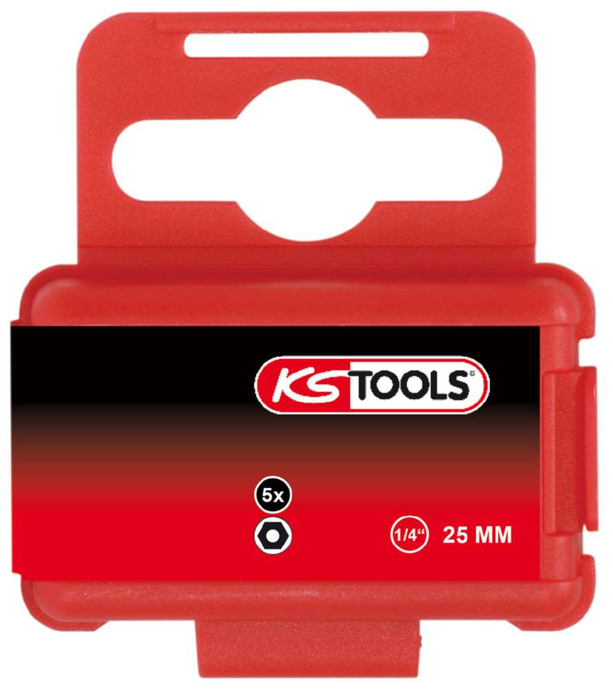 Produktbild KS Tools 1/4 Zoll Bit Innensechskant Bohrung Länge 25mm Profilgröße 1/8 Zoll 5er Pack
