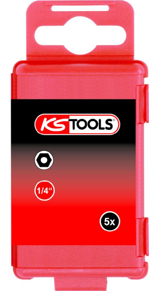 Produktbild KS Tools 1/4 Zoll Bit Innensechskant Bohrung Profilgröße 4mm 5er Pack