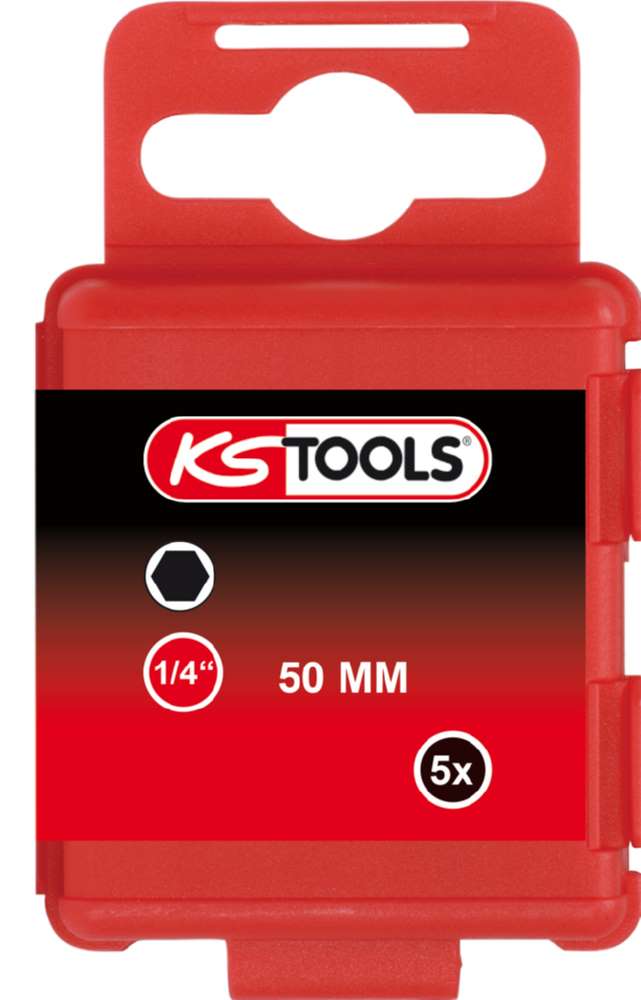 Produktbild KS Tools 1/4 Zoll Bit Innensechskant Länge 50mm Profilgröße 7mm 5er Pack
