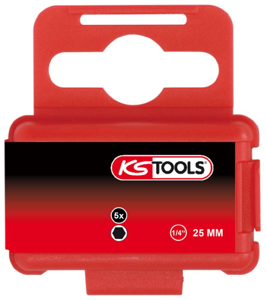 Produktbild KS Tools 1/4 Zoll Bit Innensechskant Länge 25mm Profilgröße 1/16 Zoll 5er Pack