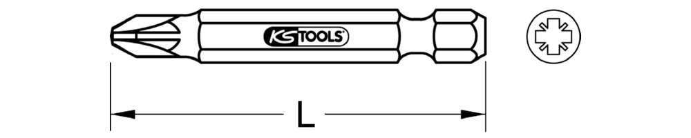 Produktbild KS Tools 1/4 Zoll Bit PZ Länge 50mm PZ0 5er Pack bild 2