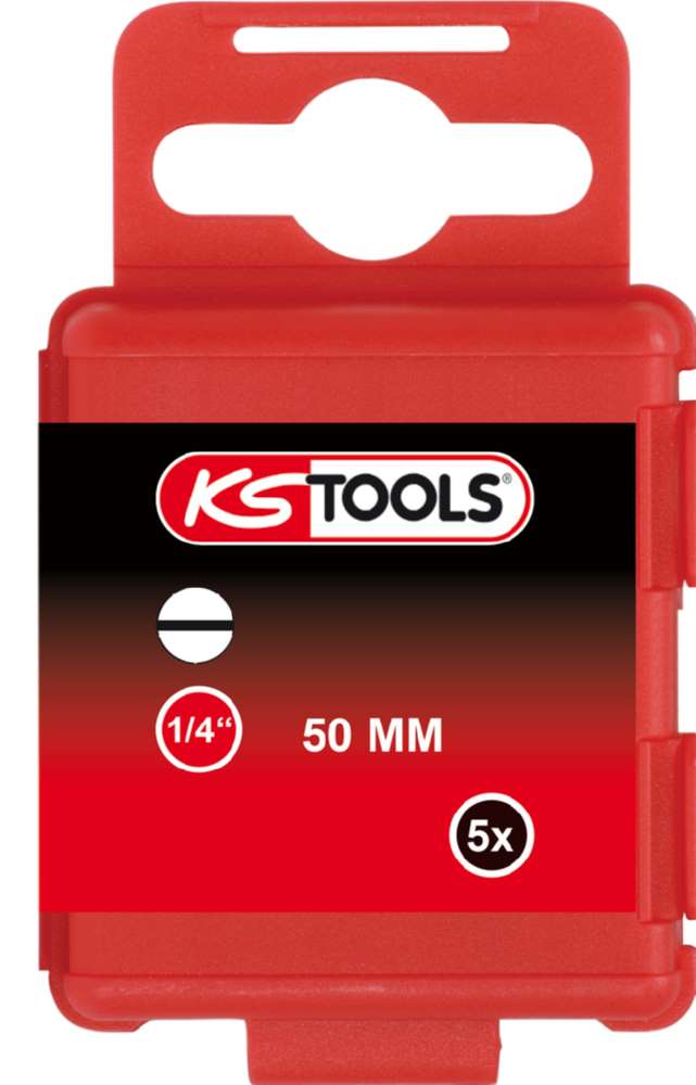 Produktbild KS Tools 1/4 Zoll Bit Schlitz Länge 50mm Klingenbreite 4mm 5er Pack