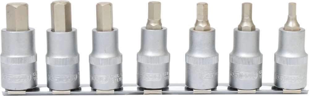 Produktbild KS Tools 1/2 Zoll Bit-Stecknuss-Satz Innensechskant kurz 7 Teile