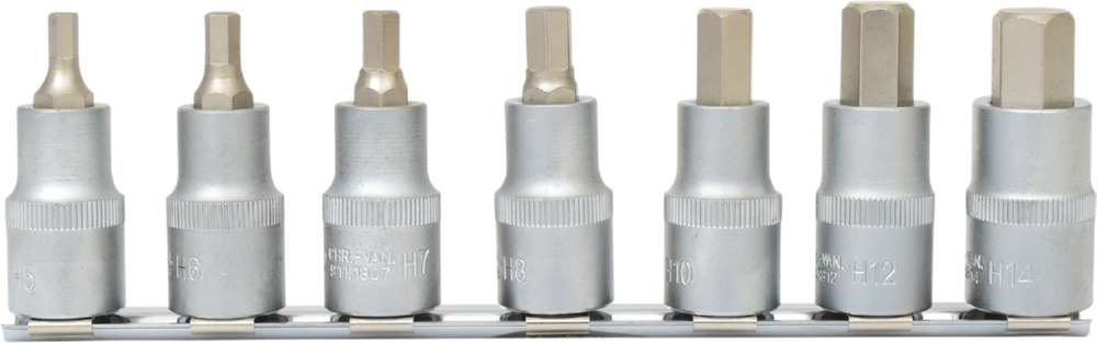 Produktbild KS Tools 1/2 Zoll Bit-Stecknuss-Satz Innensechskant kurz 7 Teile bild 3