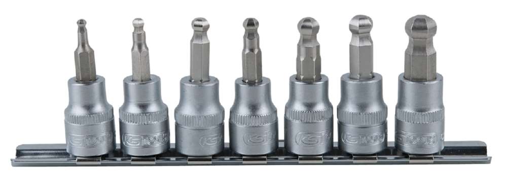 Produktbild KS Tools 3/8 Zoll Bit-Stecknuss-Satz Innensechskant mit Kugelkopf 7 Teile