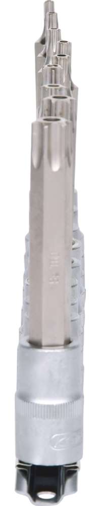 Produktbild KS Tools 1/2 Zoll Bit-Stecknuss-Satz lang 9 Teile TB20-TB60 mit Stirnlochbohrung bild 4