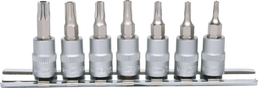 Produktbild KS Tools 1/4 Zoll Bit-Stecknuss-Satz 7 Teile TB10-TB40 mit Stirnlochbohrung