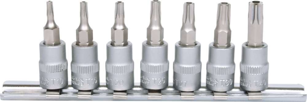 Produktbild KS Tools 1/4 Zoll Bit-Stecknuss-Satz 7 Teile TB10-TB40 mit Stirnlochbohrung bild 3