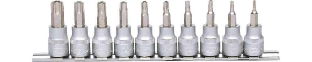 Produktbild KS Tools 3/8 Zoll Bit-Stecknuss-Satz 10 Teile TB10-TB55 mit Stirnlochbohrung