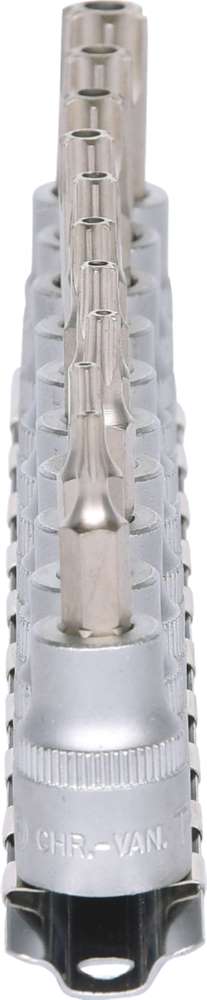 Produktbild KS Tools 3/8 Zoll Bit-Stecknuss-Satz 10 Teile TB10-TB55 mit Stirnlochbohrung bild 2