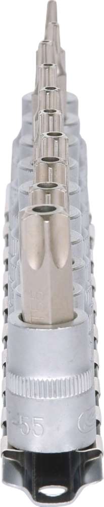 Produktbild KS Tools 3/8 Zoll Bit-Stecknuss-Satz 10 Teile TB10-TB55 mit Stirnlochbohrung bild 4