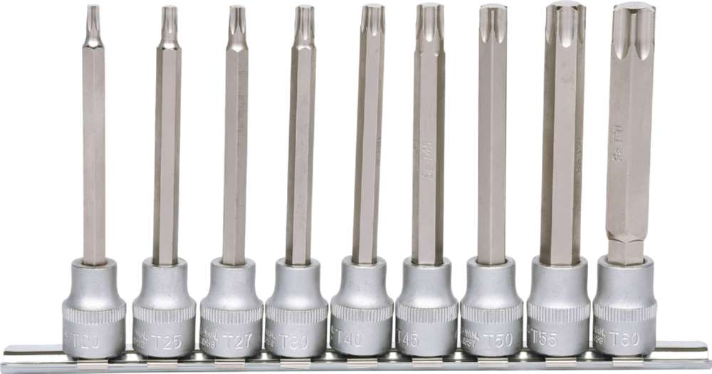 Produktbild KS Tools 3/8 Zoll Bit-Stecknuss-Satz Torx lang 9 Teile T20 - T60 bild 3