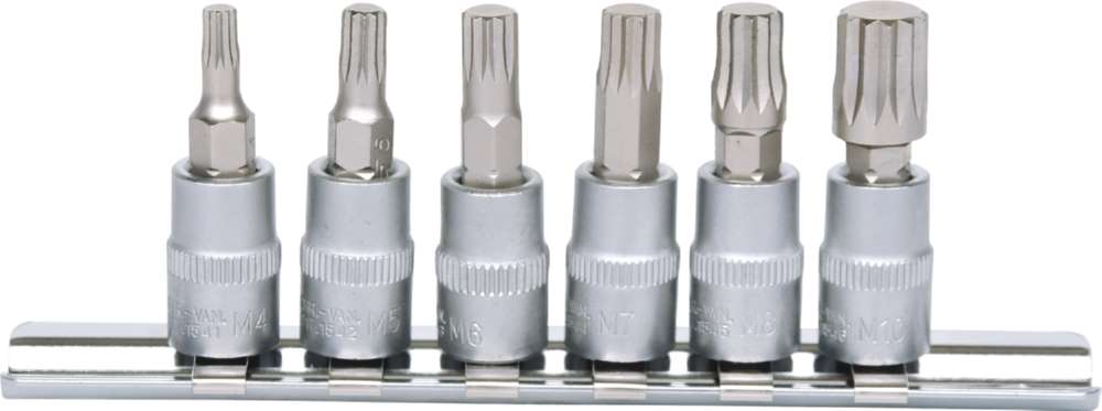 Produktbild KS Tools 1/4 Zoll Bit-Stecknuss-Satz XZN 6 Teile M4 - M10 bild 3