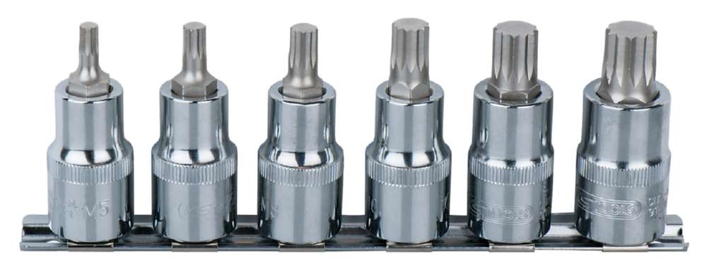 Produktbild KS Tools 1/4 Zoll CHROMEplus Bit-Stecknuss-Satz XZN 6 Teile