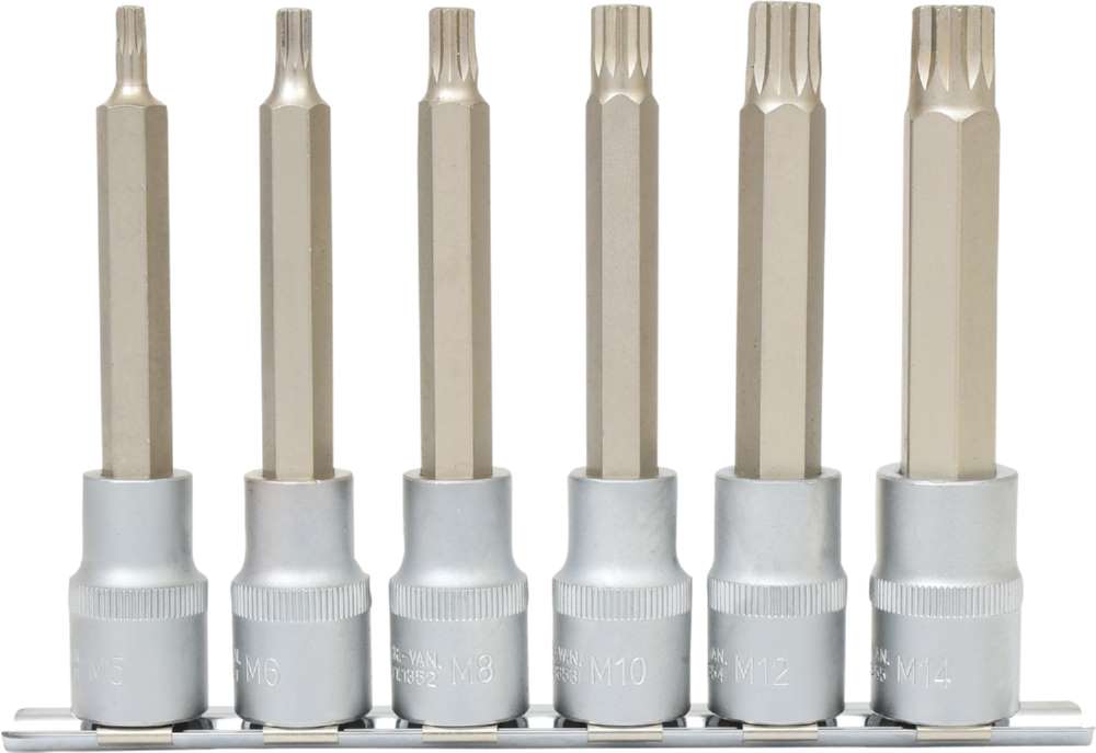 Produktbild KS Tools 1/2 Zoll Bit-Stecknuss-Satz XZN lang 6 Teile M5-M14 bild 3