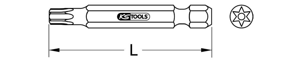 Produktbild KS Tools 1/4 Zoll Bit Torx Bohrung Länge 50mm TB7 bild 2