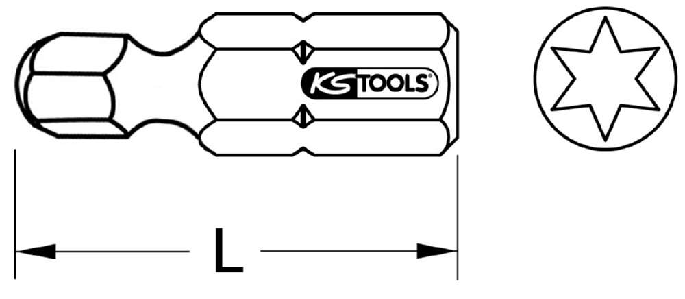 Produktbild KS Tools 1/4 Zoll Bit Torx Länge 25mm Kugelkopf T25 bild 2