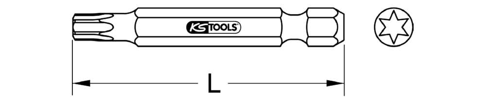 Produktbild KS Tools 1/4 Zoll Bit Torx Länge 75mm Profilgröße T7 5er Pack bild 2