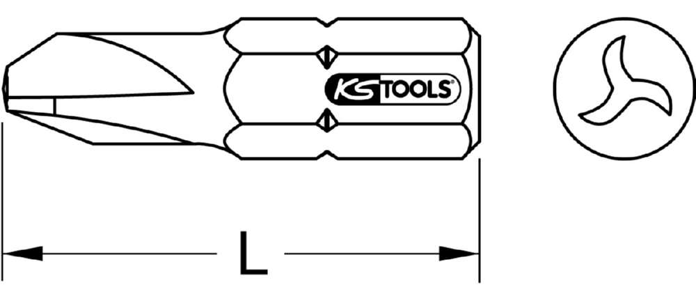 Produktbild KS Tools 1/4 Zoll Bit TRIWING Länge 25mm Profilgröße 3 bild 2
