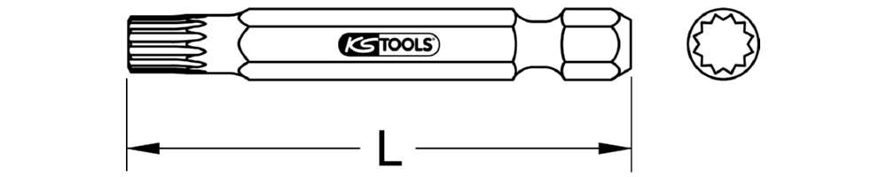 Produktbild KS Tools 1/4 Zoll Bit XZN Länge 50mm Profilgröße M3 bild 2