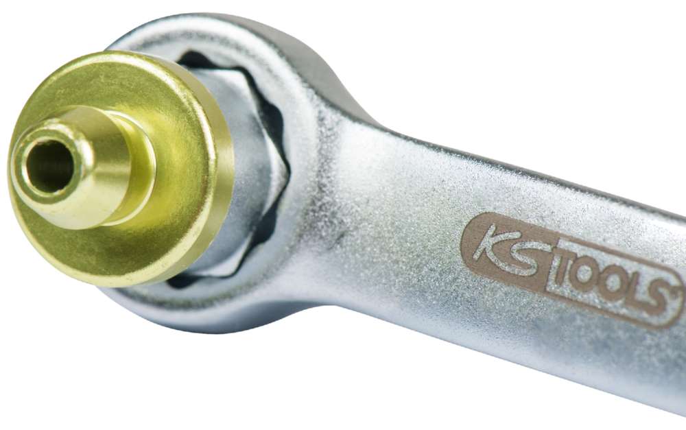 Produktbild KS Tools Bremsen Entlüftungsschlüssel extra kurz Schlüsselweite 7 mm in grün bild 3