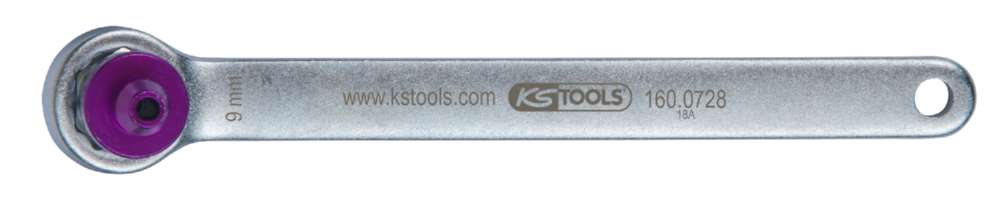 Produktbild KS Tools Bremsen Entlüftungsschlüssel extra kurz Schlüsselweite 9 mm in lila bild 1