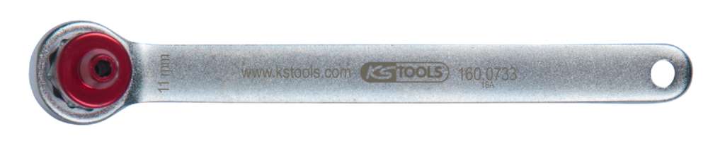 Produktbild KS Tools Bremsen Entlüftungsschlüssel extra kurz Schlüsselweite 11 mm in rot