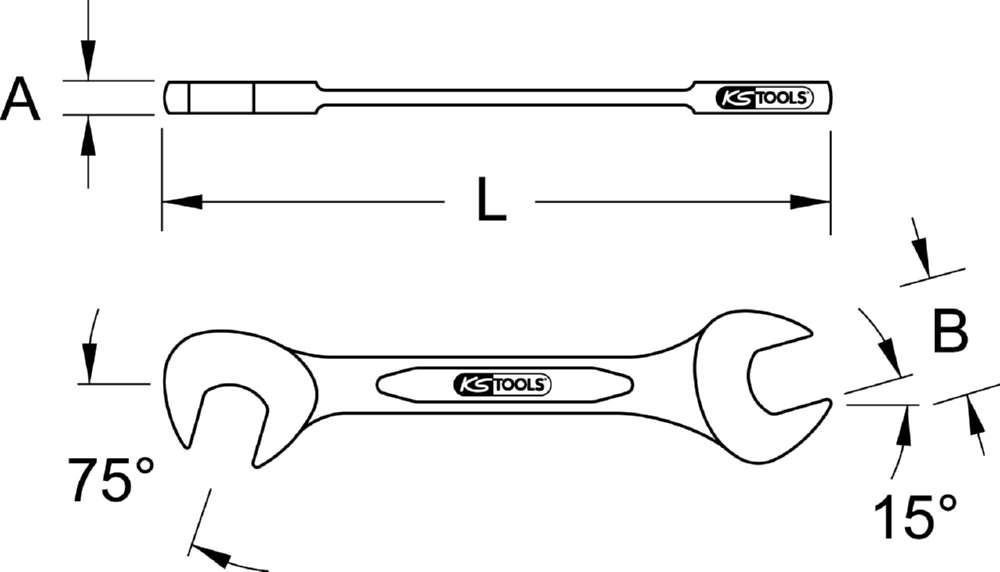 Produktbild KS Tools BRONZEplus Blech Doppel Maulschlüssel klein 5 mm bild 2